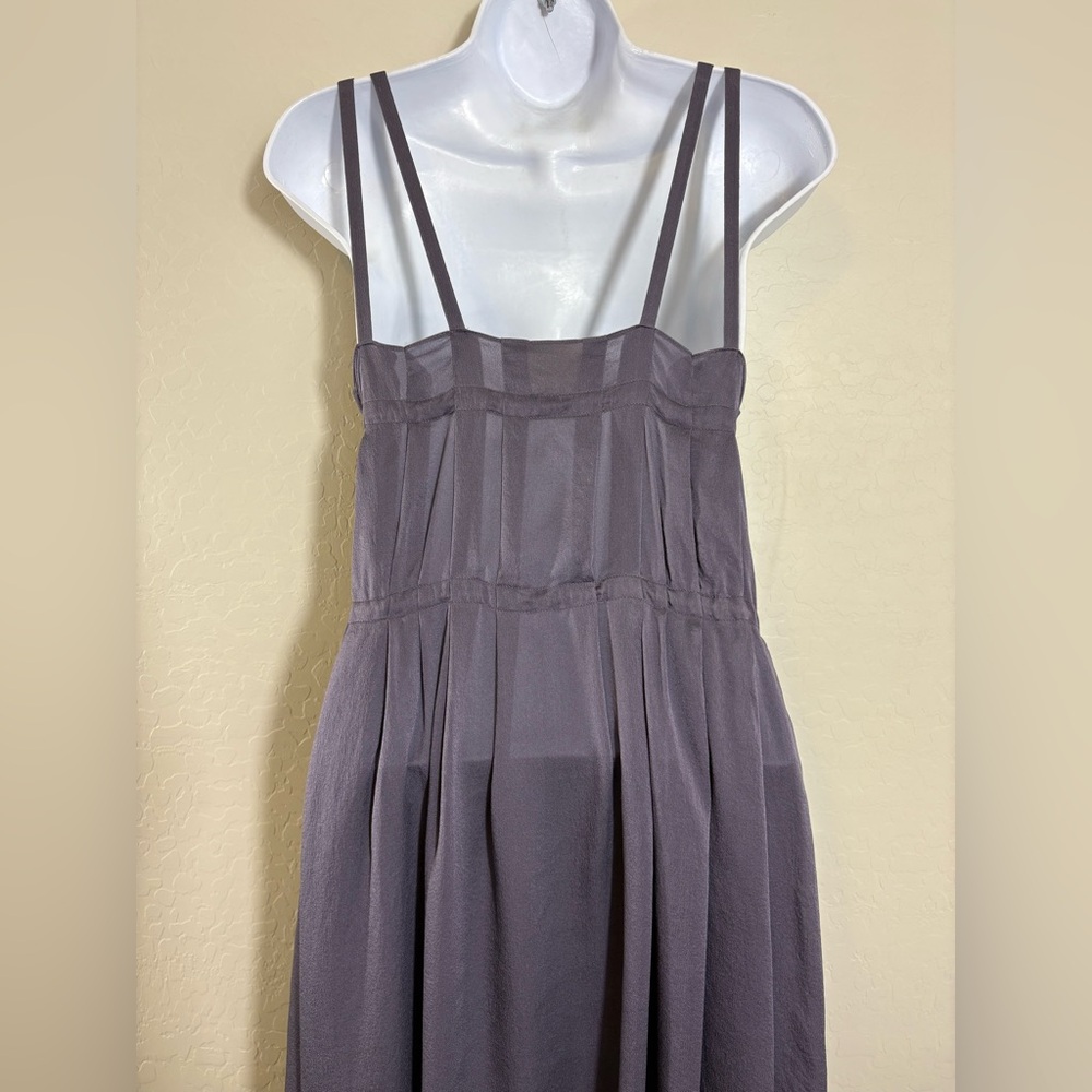 Lanvin Ete 2006 Y2K VTG 100% Silk Deep Lavender double drawstring waist dress 38 - Picture 10 of 12
